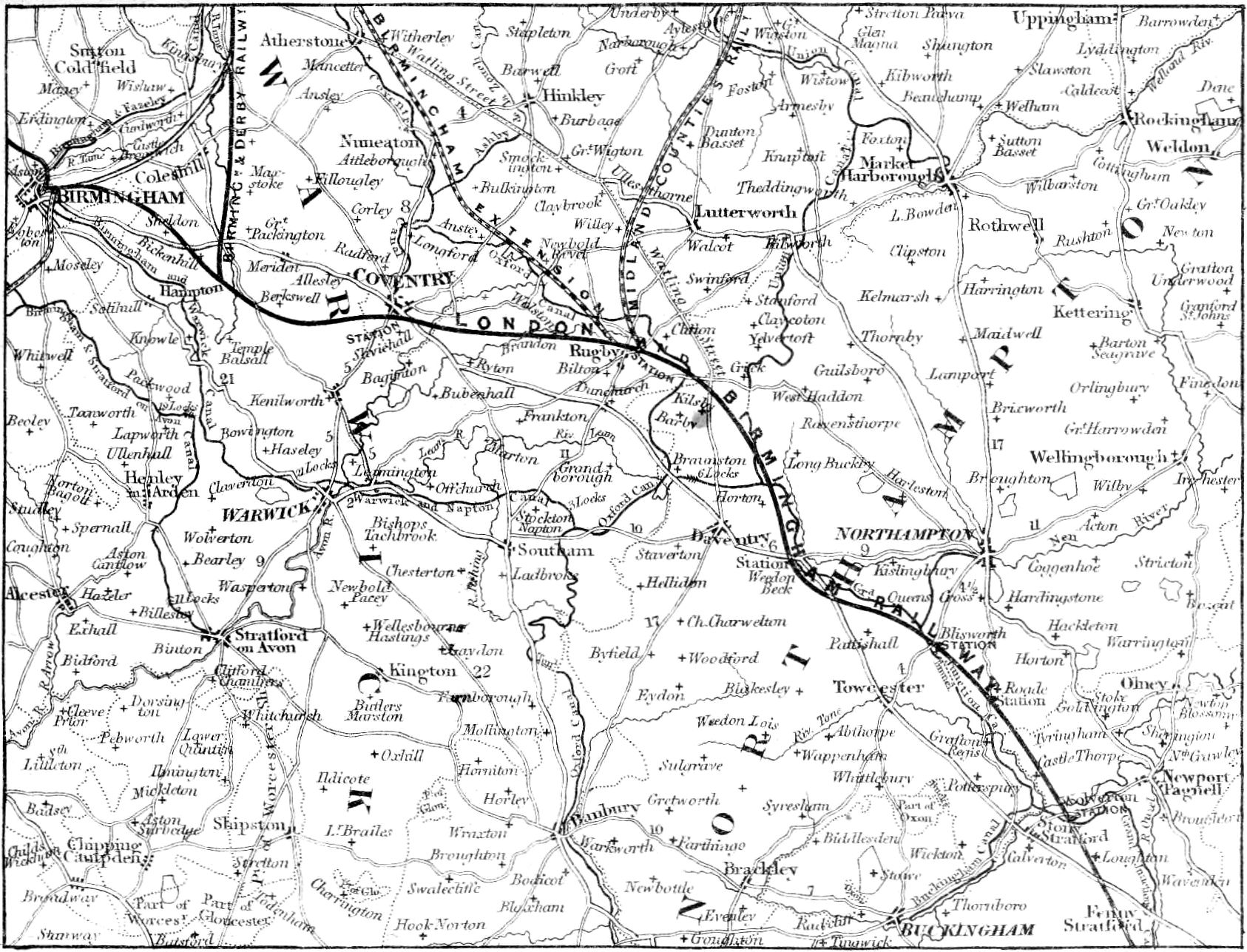Een echte dienstregelingsscan uit Bradshaw’s spoorboekje van 1839: de London and Birmingham Railway. Klik op de scan voor het volledige beeld.